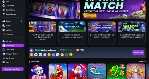 Reseña de CoinCasino: Juegos de Casino y Apuestas Deportivas con Crypto