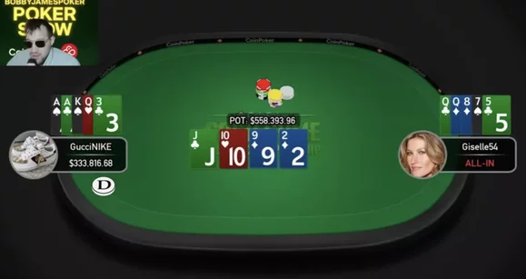 Giselle54 vs. GucciNIKE: El heads-up de PLO más caro de este invierno