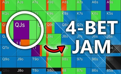 El solver hace 4bet all-in de 100BB con QJs y paga 4-bets con K6s. ¿Es un fish?
